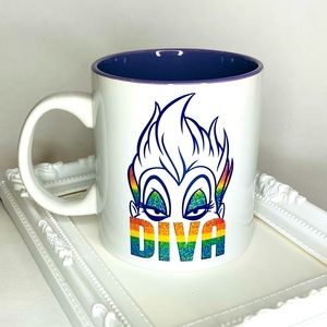 GLITTER 🌈 Rainbow Disney Ursula DIVA Mug
